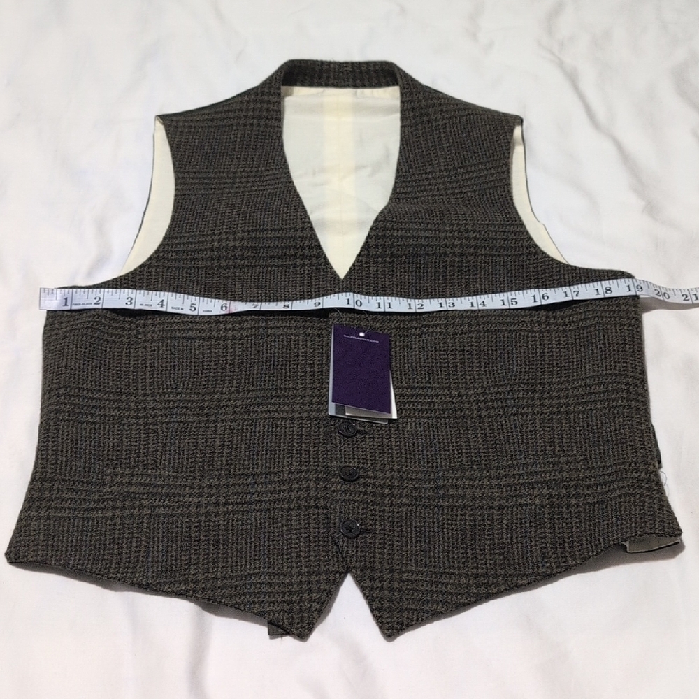 Ralph Lauren Purple Label Charcoal and Ivory Vest - Picture 5 of 11